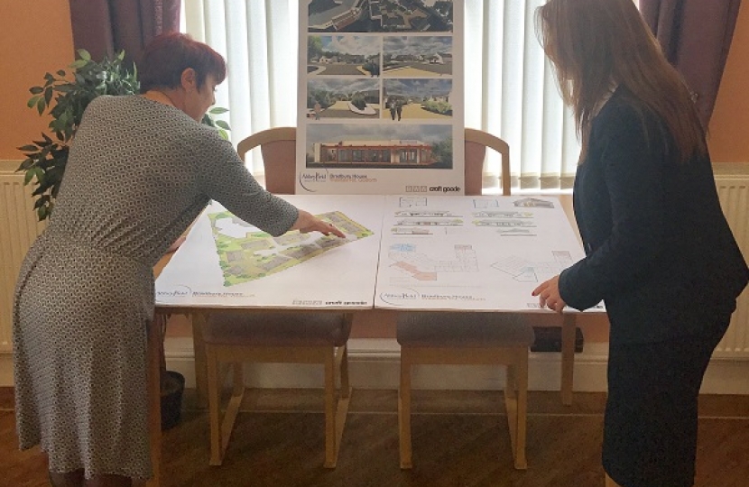 Trudy views the new development plans at Bradbury House in Gosforth 