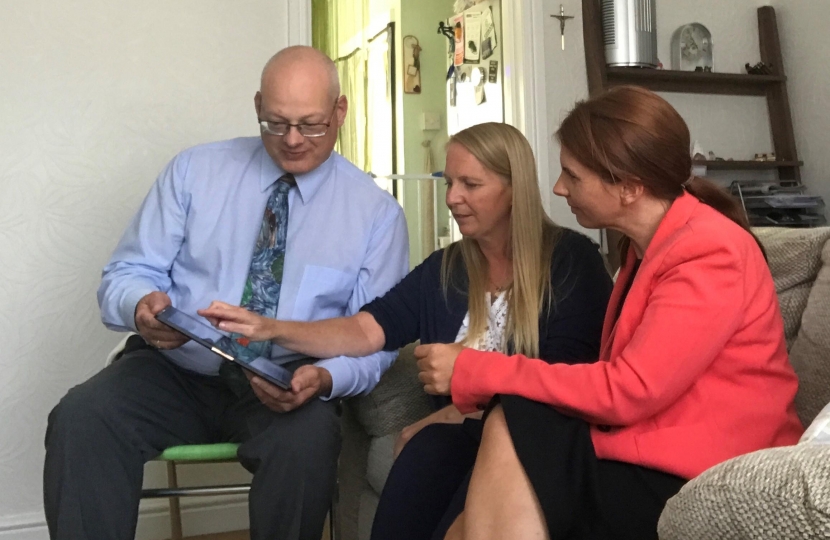 Trudy Harrison MP meets app designers Keith and Trish McWhan