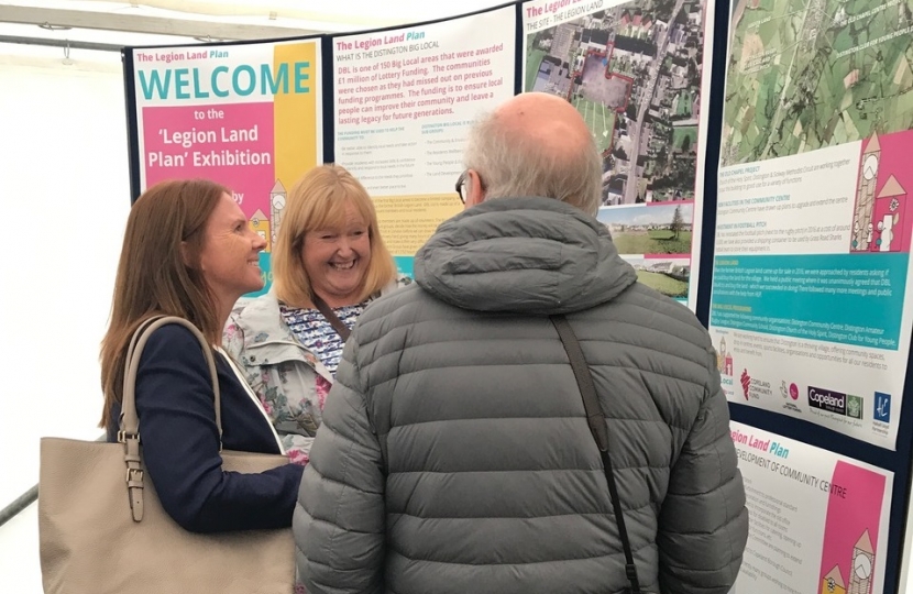 Trudy Harrison MP with Director Sue Hunter and site architect Bill Halsall