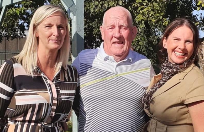 Jenny Brumby, Joe Cosgrove and Trudy Harrison MP at the opening of the garden