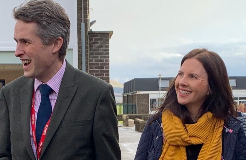 Gavin Williamson and Trudy Harrison at Whitehaven Academy