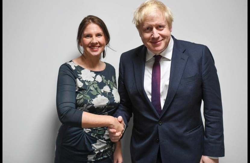 Trudy Harrison and Boris Johnson