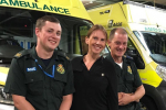 Copeland MP with NWAS Crew members John McCullogh and Chris Gwinnett