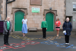    Picture Trudy Harrison speaks to head teacher and pupils at Captain Shaw's primary School, Bootle