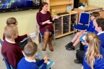 Trudy Harrison and Waberthwaite School pupils