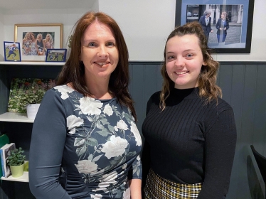 MP Trudy Harrison with Dream placement student Cara Mattocks