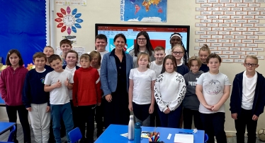 Trudy Harrison and Valley School pupils